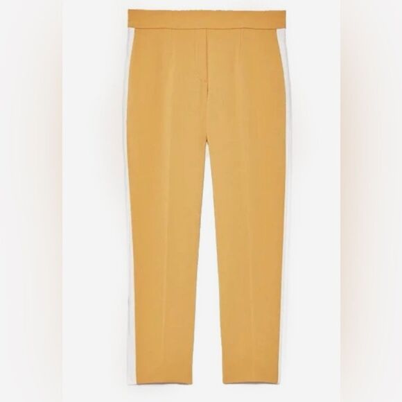 Aritzia Babaton Conan Terado Mustard Yellow Side Stripe Trouser - Picture 1 of 8